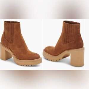 Dolce Vita Camel Suede Ankle Boots